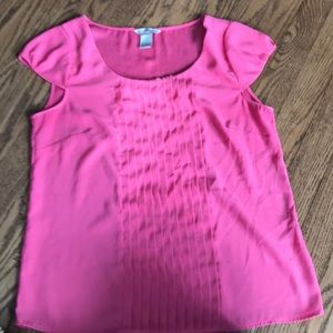 H&M hot pink cap sleeve blouse size 6